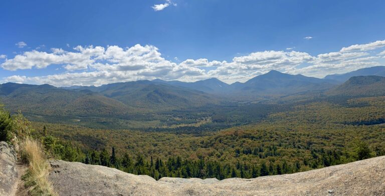The Adirondack Mountains viewed from Mt. Vanhovenberg – the Olympic Bobsled Run location.